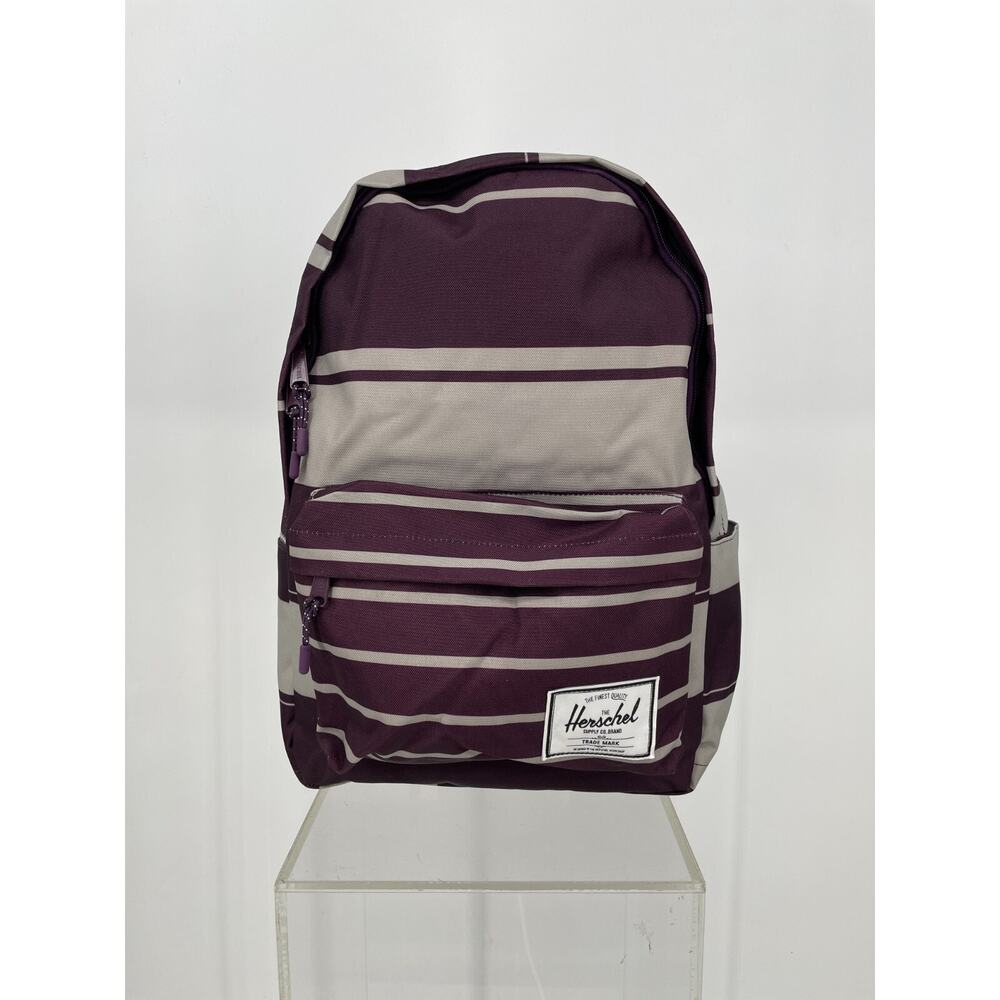 Herschel Heritage Prep Stripe Backpack Blackberry Wine 17.5"x12.5"x6" HSC-BP0885